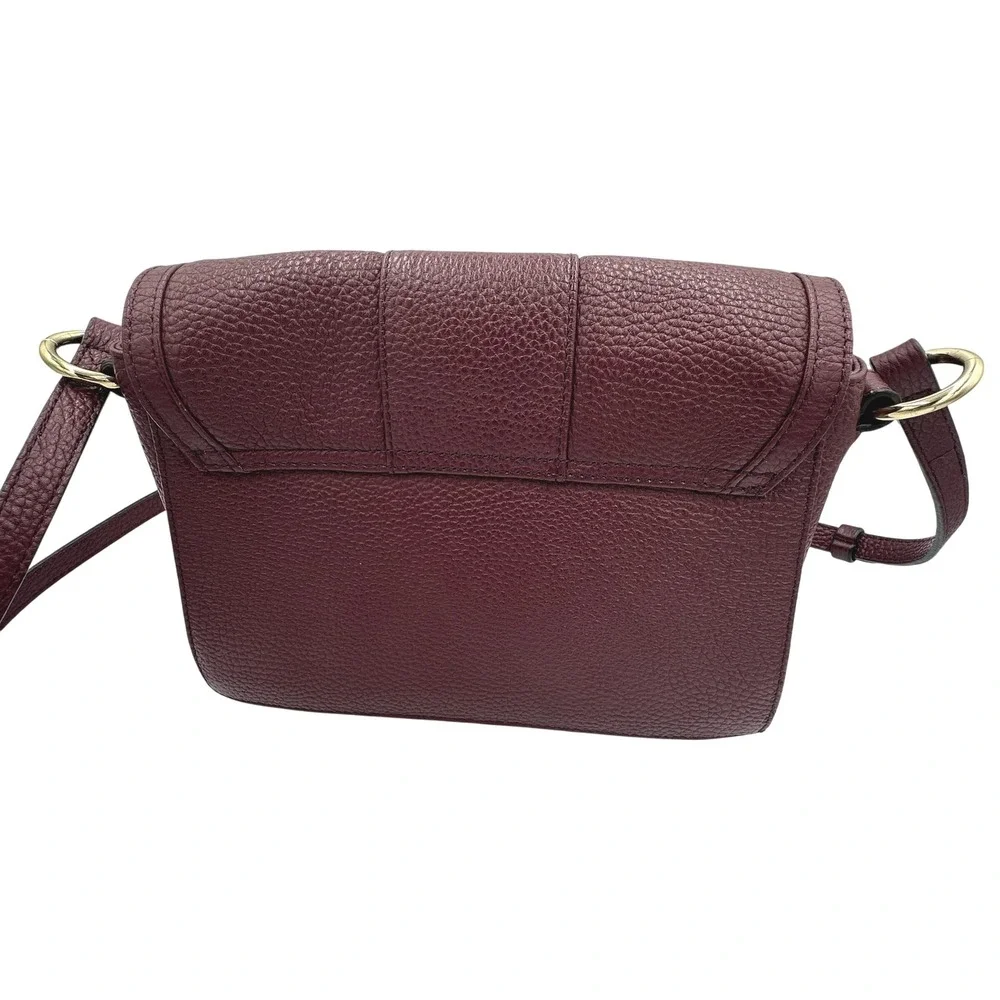 Corder London Emmeline Pebbled Leather Crossbody Bag Dark Cherry Preppy Festival